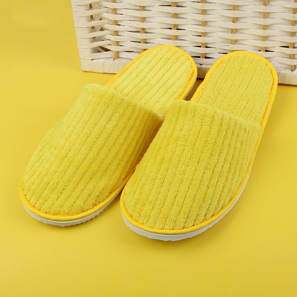 6 par engångstofflor för gäster - Perfekt gul yellow