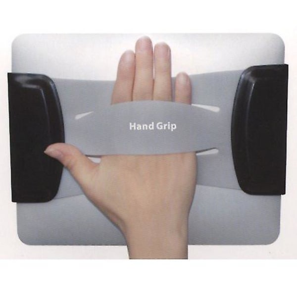 Wirex HandGrip Tablet Håndmerke for iPad 3, iPad 2, iPad, Galaxy Tab - Grå & Svart null ingen