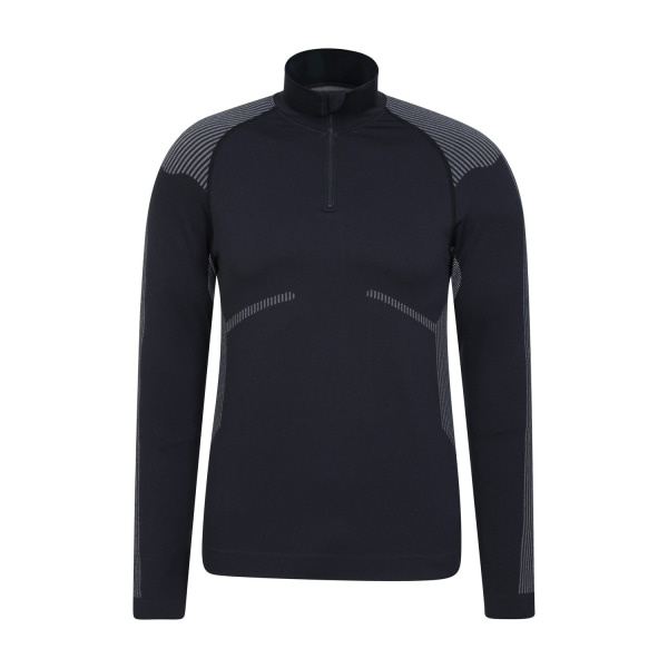 Mountain Warehouse Herr stil Sömlös Zip Neck Base Layer Svart XS-S zdq