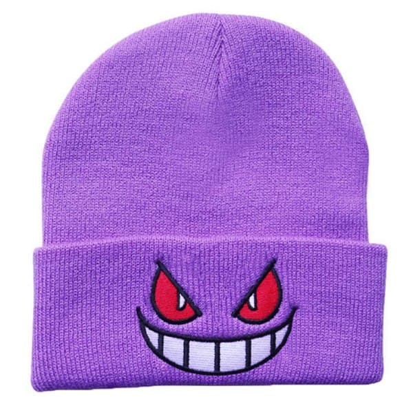 CDQ Mössa Stickad cap Varm Slouchy Gengar Winter Cuff Thermal Purple