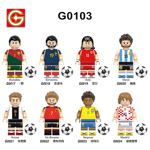 Xp013-020 G0103 0104 G0112 Fodbold Messi Beckham Samlede Byggeklodser Minifigur Legetøj (G0103dragt)