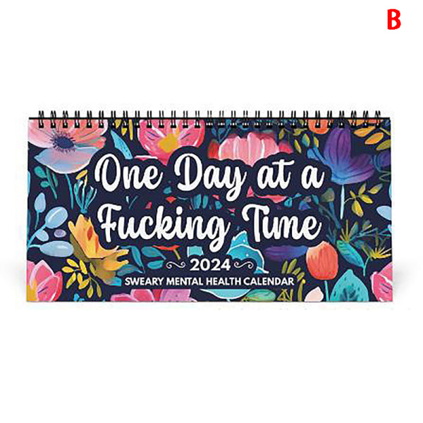 1PC Mental Health Desk Kalender Sv?r Ordplanerare Rolig roman B one size