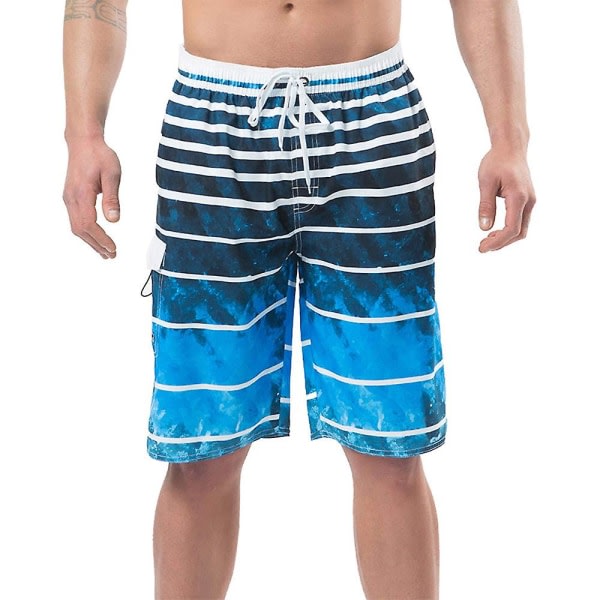 Randiga strandbyxor for män-4xl(42)b2 Blåkläder og tilbehør zdq