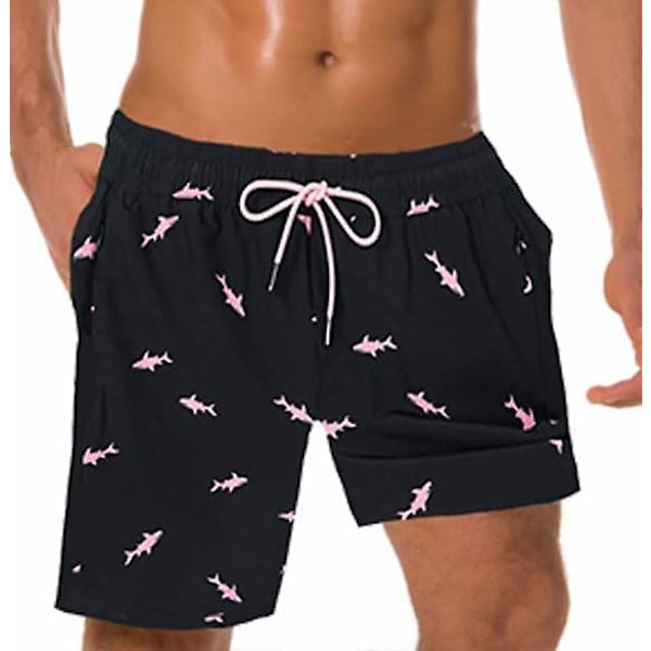 Oppløselige badebukser Bursdagsspøk Morsom utdrikningslag Strandfestgave til broren din Mist badebuksene sine i bassenget (FÅ DEN) Svart Rosa Hai Black Pink Shark Medium
