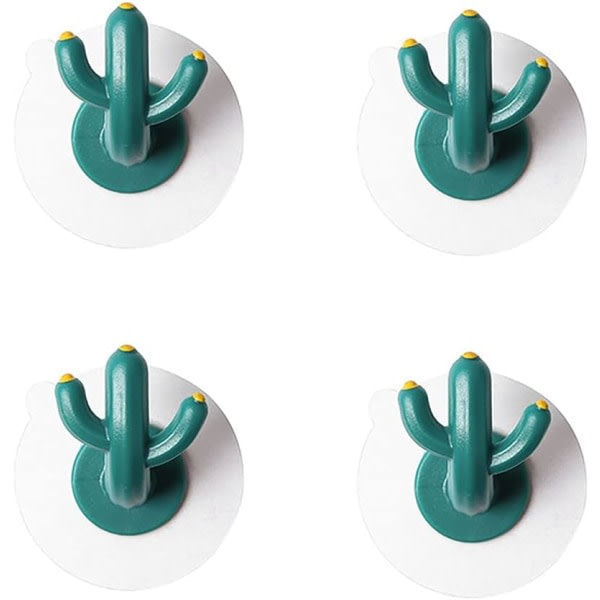 4 stycken Creative Crochet Cactus Väggkrokar Självhäftande krokar Dekorativa Söta Väggkrokar Handdukskrokar För Badrum Kök Vardagsrum Gratis Punch CDQ