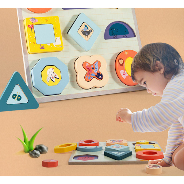 Lasten palapeli, jossa on kovera ja kupera lauta, kolmiulotteinen geometrinen pallo Montessori varhaiskasvatus H
