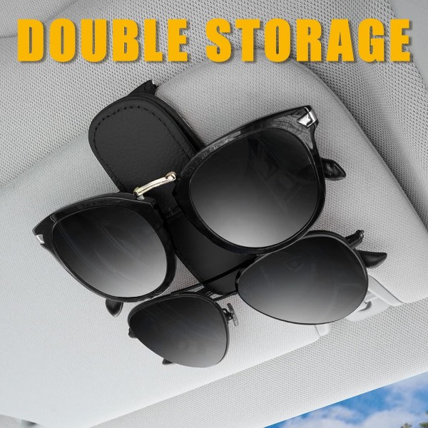 Bil Solskydd Glasögonhållare Läder Solglasögon Clip Organizer Upg