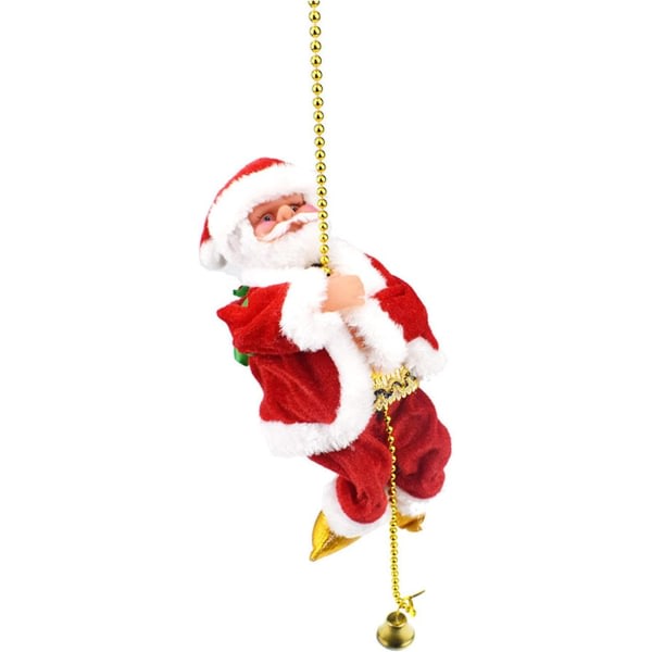 Tomteklätterrep, rolig elektrisk jultomte Musikalisk klätterrepsdekoration, klättertomte på rep