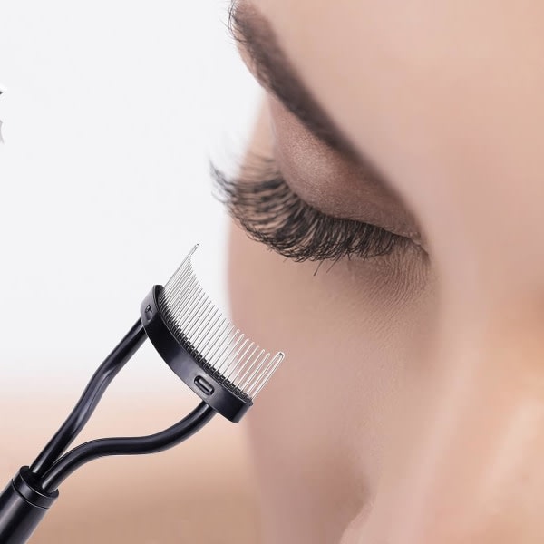 1 st Ögonbrynsborste ögonfransseparator ögonfransformare med cover bågdesign（svart）