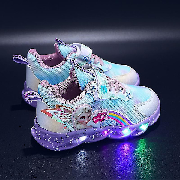 Barn LED Ljusskor Sneakers Blinkande Barn Flickor Lysande Träningsskor Storlek 28