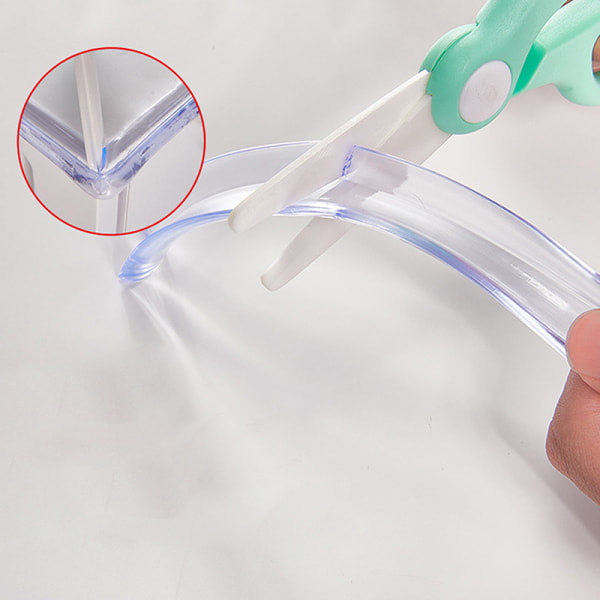1M blød gennemsigtig PVC bordkant møbelbeskyttelse hjørnebeskyttelse B Clear 1M