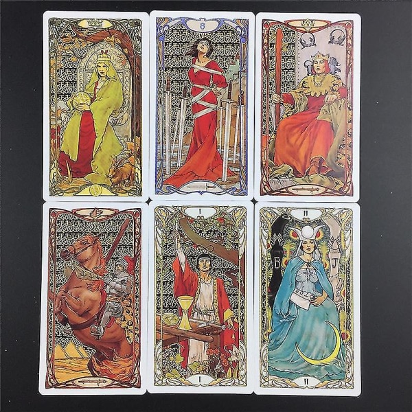 Uusi kultainen jugend-tarot-korttipakka ja opaskirja, juhlakorttipeli, kohtalon ennustamiskortit, 46 kpl, Ts31 zdq