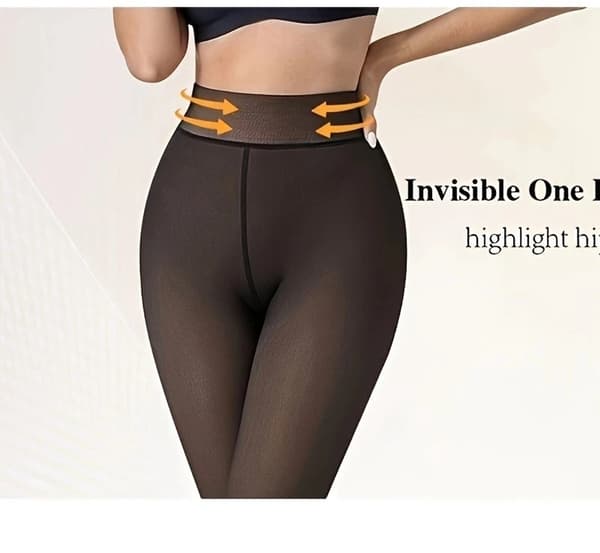 2 stk. fleeceforede tights til kvinder - Vinterfrakke til kvinder - Leggings til kvinder ...