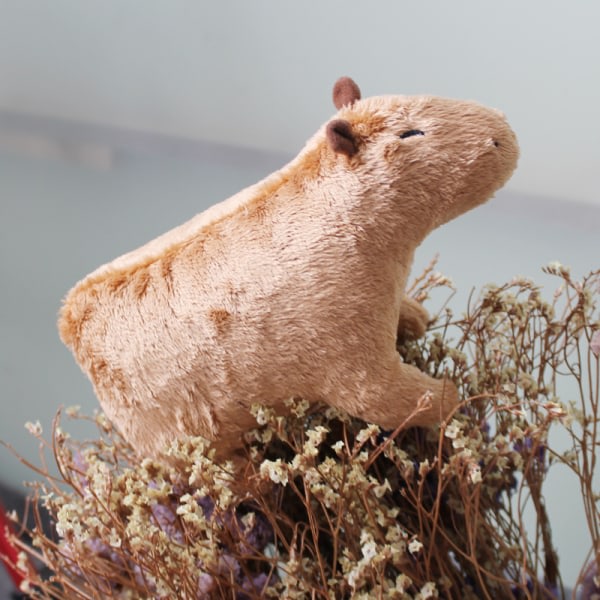 Simulerad Capybara Plyschleksak och Capybara Gosedjursdocka Bi Brun
