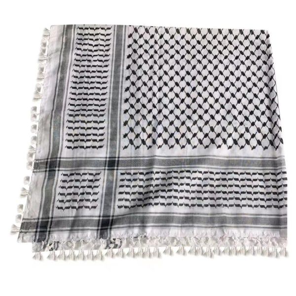 Palestinsk sjal arabisk unisex halsduk sjalar keffiyeh muslimsk vit Vit