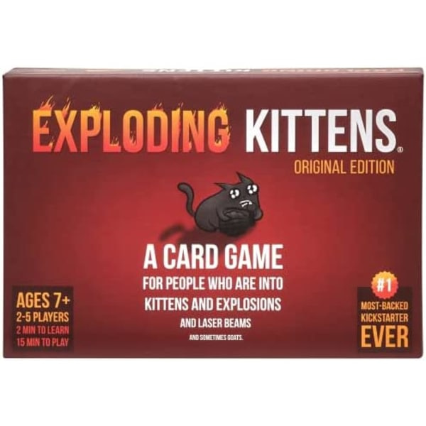 Exploding Kittens - Korttipeli | Perheille sopiva juhlanäyte | Venäläinen ruletti | Englanti | Ikä 7+ | 2-5 pelaajaa