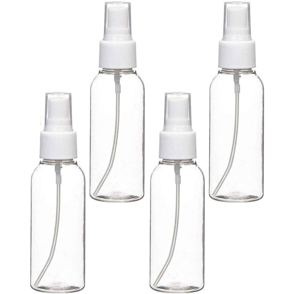 CDQ Sprayflaskor, Transparent Tom Fine Mist Plast Mini Travel Set, 2oz, 4 Pack