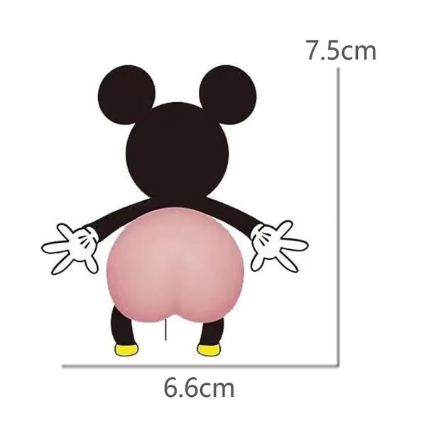 CDQ 4 st 3d-klistermærke Bildør Kollision Undvikende klistermærke Tecknade-serien Individualitet og kreativitet (Mickey Mouse)