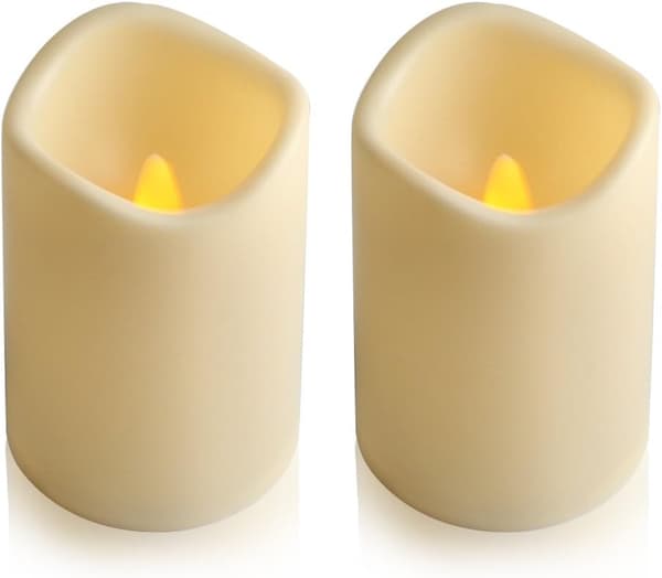 Flamfria LED-ljus, Utomhus LED-ljus, Elektriska Flimrande Batteridrivna Ljusstakar (2-pack)