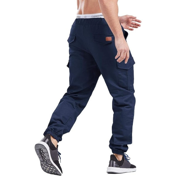 Joggingbyxor för män Cargo Joggingbyxor Elastisk midja Joggingbyxor Plus zdq