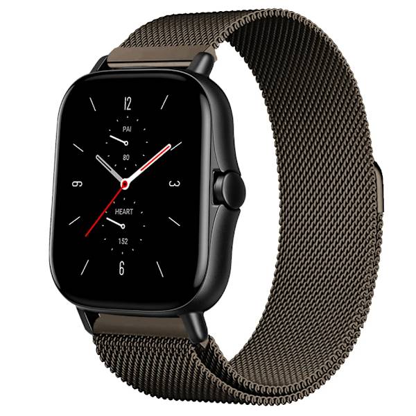 Magnetisk rem för Amazfit GTS/4/2/2e/GTS2 Mini/3/GTR 4/3/2/47mm 20mm 22mm metallnät Smartwatch Mesh Amazfit Bip 5-rem Brun 22mm