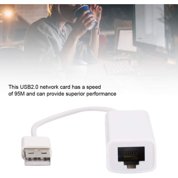 CDQ USB 2.0 til Ethernet-adapter, eksternt nettverkskort av chip, svært praktisk bærbar nettverksenhetsadapter