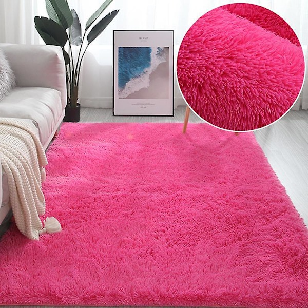 Fluffiga Regnbågsmattor för Barnrum, Mjuka Fluffiga Mattor Vardagsrum Barn Babyrum Barnkammare Lekrum Söt Inredningsmatta, rosaröd rose red 50x80cm
