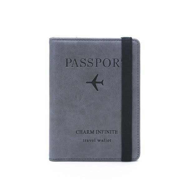 RFID-skyddad resplånbok passhållare 2-Pack grå
