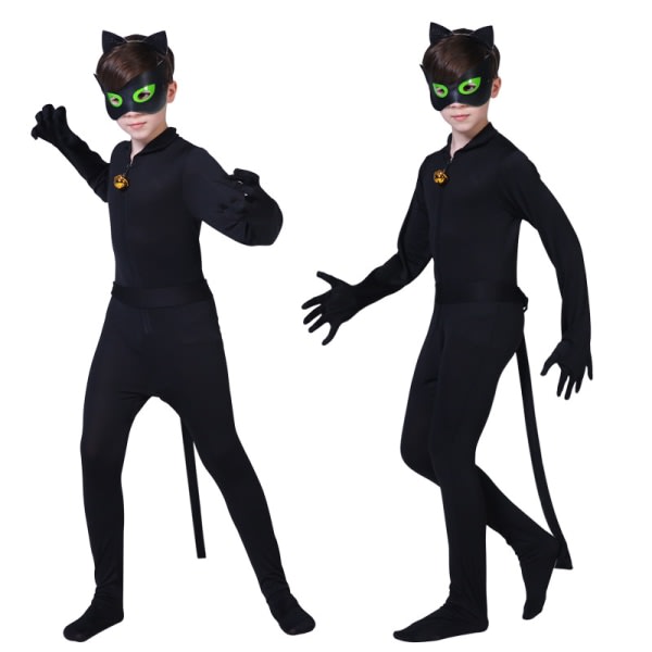 Cosplay Cat Noir Barn Body Black Cat Halloween Set Kids Da musta M