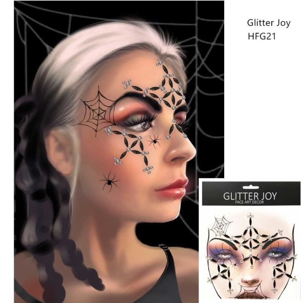 Halloween Party 1-delad Spider Web Makeup Face Smycken Sticker