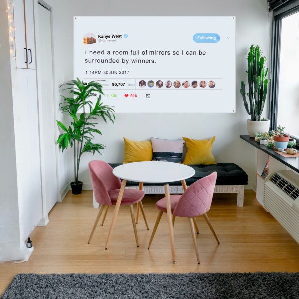 Tweet Flaggvägg Flaggbanner Kanye West