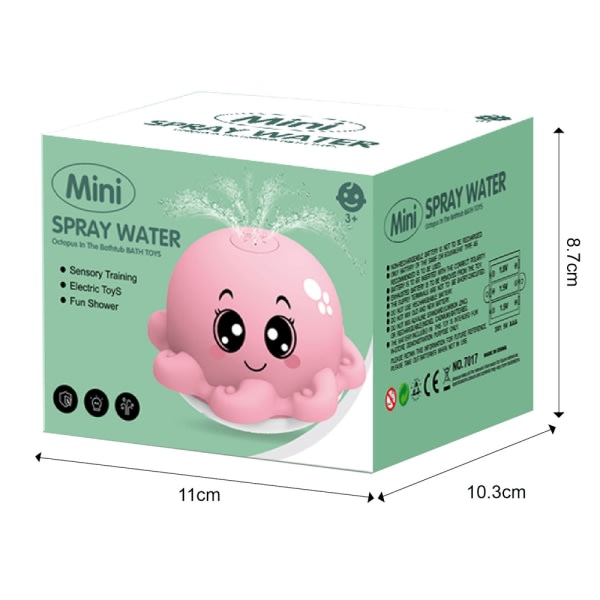 Baby Vattenleksak Bläckfisk Spray Poolleksak med ljus rosa