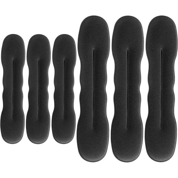 6 delar Hårbullar Uppgraderad hårhållare Svampklämmor Hårstyling Donut Bullar Hår Twist Curler Munkverktyg, 3 stora och 3 små (svarta)