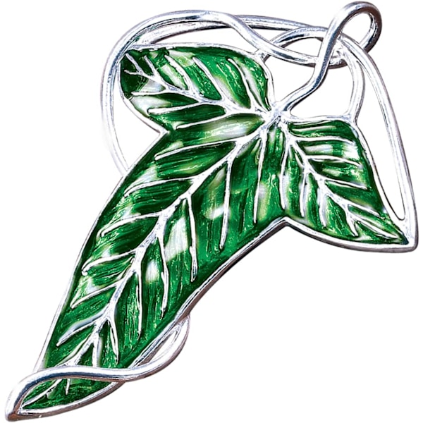 Noble Collection Sagan om Ringen Alvbladbrosch - 7 cm (2,8 tum) Kostymsmycken Emalj Brosch - Officiellt Licensierade Filmsouvenirsmycken Present