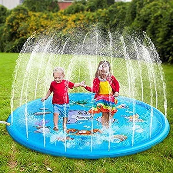 CDQ Toddler for småbarn 170 cm Oppblåsbar lekmatta for utendørsfest, blå