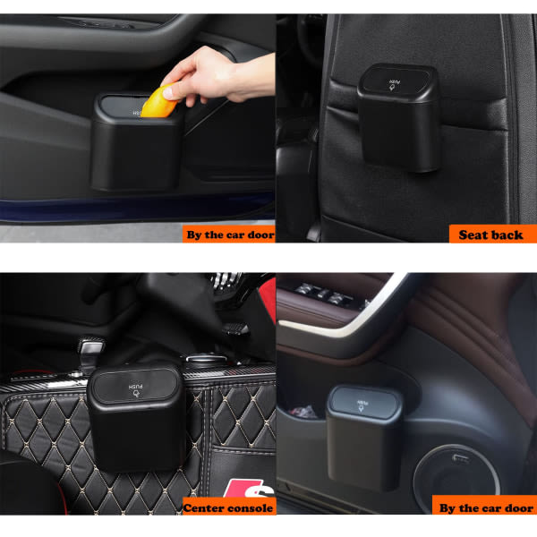 Auto roskakori kannella, riippuva, mini kannella, push-on design auto roskakori, kannettava riippuva mini roskakori roskakori autoille