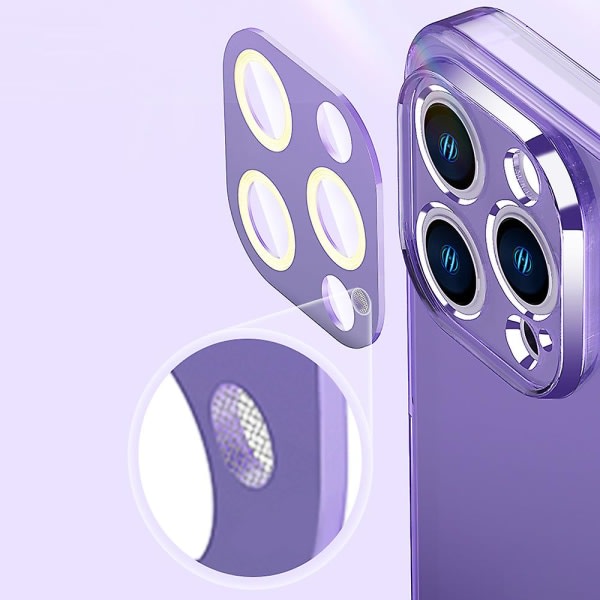 För Iphone 12 Pro Clear Transparent Shell Tpu+pc anti-scratch phone case kameralinsskydd Transparent Blue