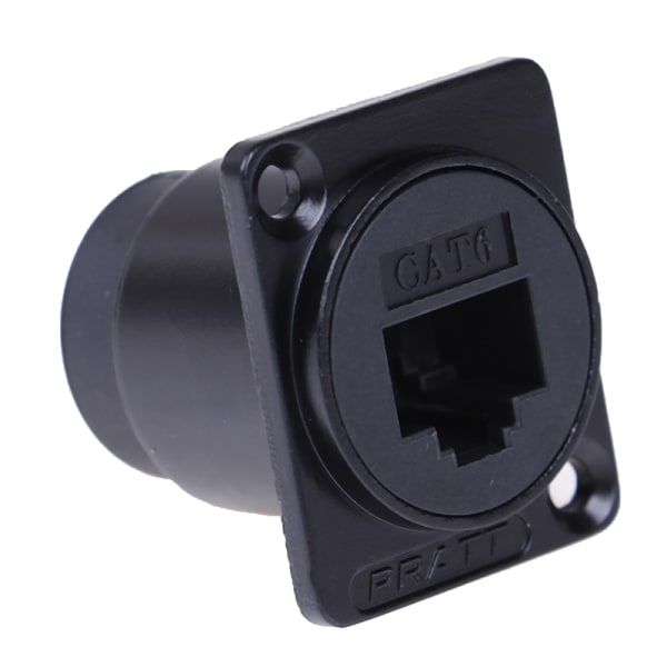 RJ45 D-type moduluttak hunnkontakt kat6 panel mo svart One Size