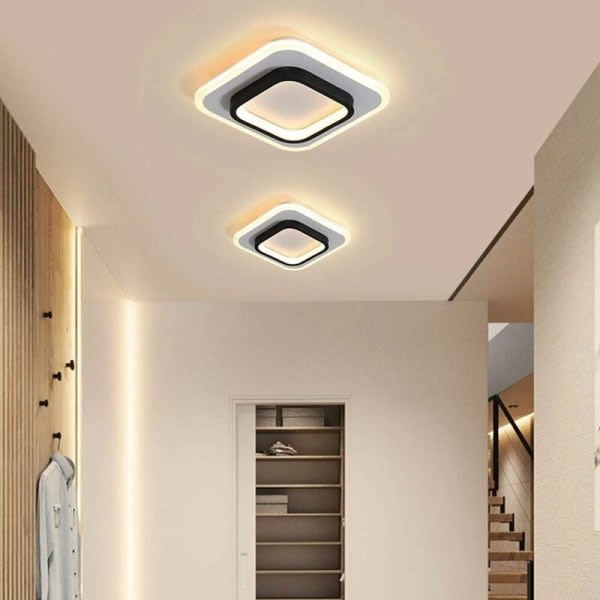 CDQ LED-loftslamper, firkantede loftslamper 22W, 3500K loftslampe til badeværelse, stue, soveværelse, køkken, gang (varm hvid)