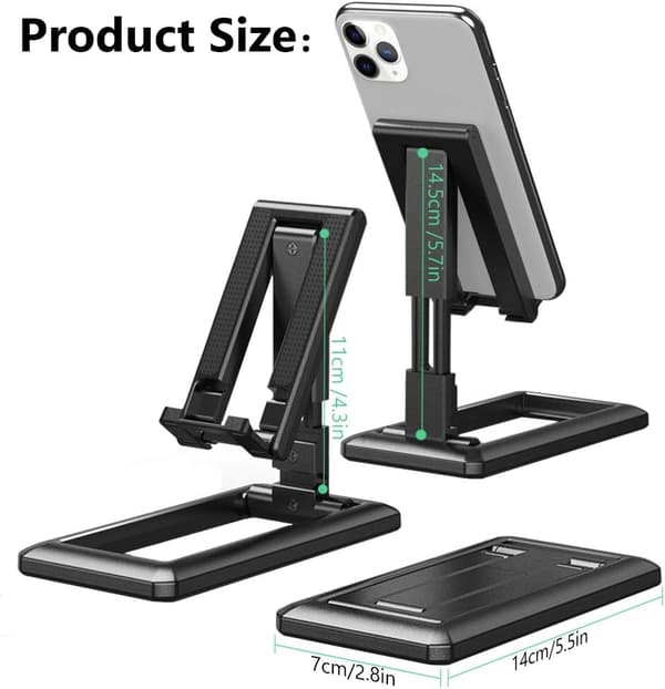 Adjustable Mobile Stand, with a Dual-Axis Mechanism for Precise Adjustment, Provides a Stable Base for Your Devices and Supports a Variety