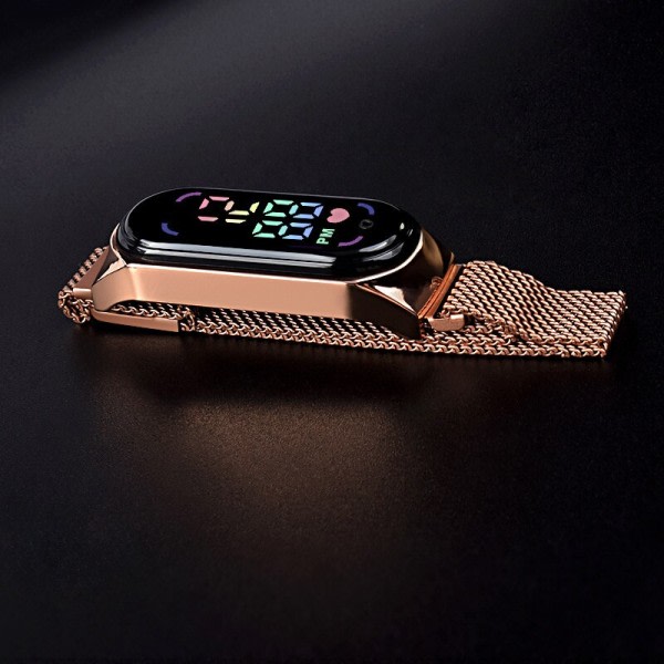 LED Dameur Magnetisk Rem Vandtæt Touch Feminin Ur Mode Digital Armbåndsur zdq