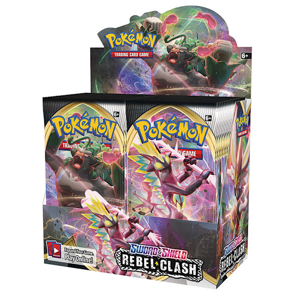 Påsketilbud! Høy kvalitet SALG! 360 stk. Gaveeske Evolving Skies Booster Pack for Barn Tegneserie Søte Spillkort Papir (SS2 Rebel Clash) SS2 Rebel Clash