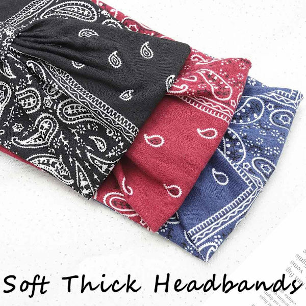 Bohend Boho Pandebånd Bred Yoga Elastisk Bandeau