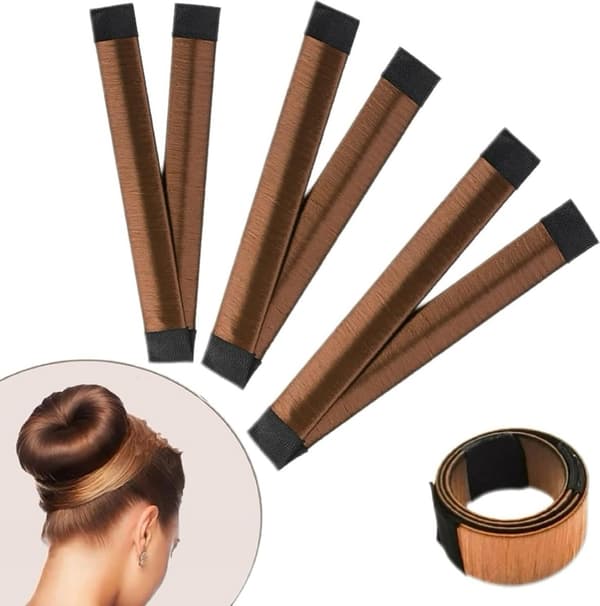 Hårknutsformare, DIY Hårknutsstyler för Långt Hår, Ljusbrun, 3-pack