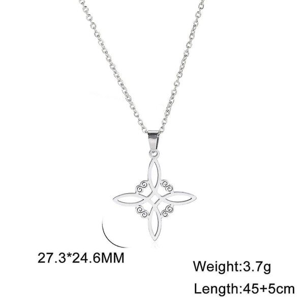 Skyrim Wicca Witchcraft Witch Knot Halsband Rostfritt stål Choker Halsband Vintage Amulet Supernatural Smycken Present för kvinnor