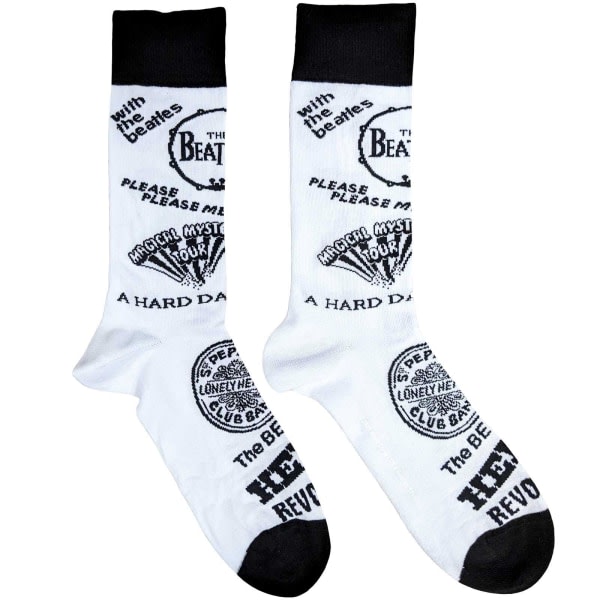 The Beatles Unisex Adult Album Socks 7 UK-11 UK Hvid/Sort White/Black 7 UK-11 UK zdq