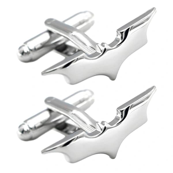 1 Pair Men's Cufflinks Bat Shape Polished Solid Color Anti-rust Copper Sleeve Fixing Organization We