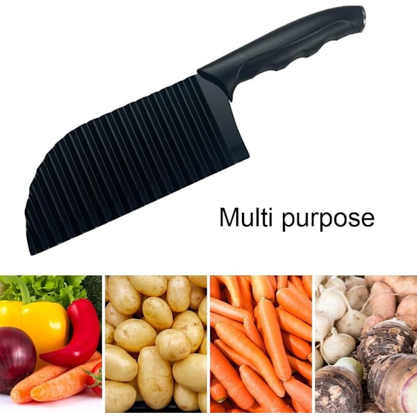 Vågig Skärare, Potatisskärare, Rostfritt Stål Vågigt Blad Grönsaksskärare, Handhållen Hackare för Pommes Frites, Grönsaker, Sallad, Morot