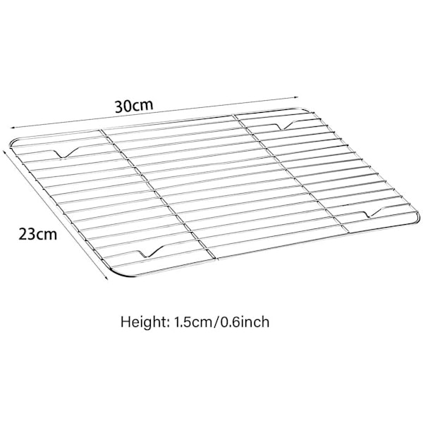 Kestävä ruostumattomasta teräksestä valmistettu leivonta- ja jäähdytysteline, 8,6x6,2x0,6\"