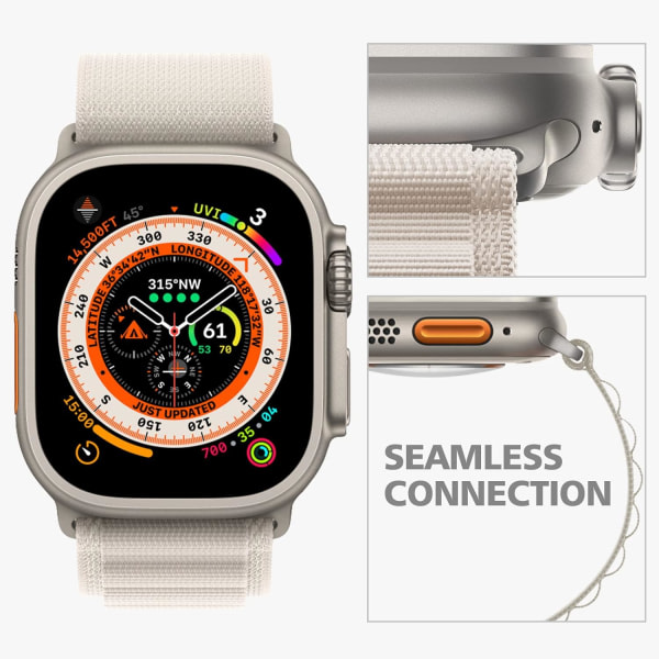Kompatibel for Apple Watch Band Ultra 49mm 45mm 44mm 42mm 41mm 40mm 38mm, robust nylon SportsiWatch Series 8/7/6/5/4/3/2/1/SE/Ultra Women Menn